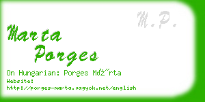 marta porges business card